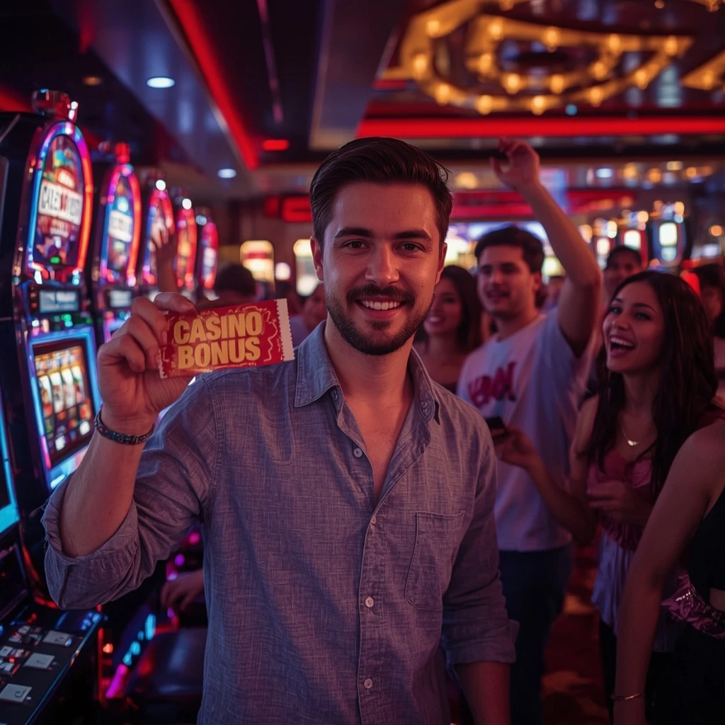 une personne tenant un bonus de casino Gransino Casino